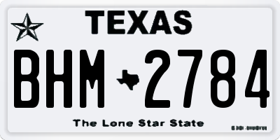 TX license plate BHM2784