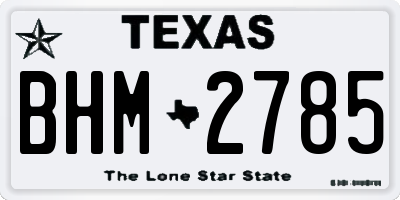 TX license plate BHM2785