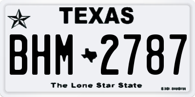 TX license plate BHM2787