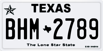TX license plate BHM2789