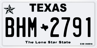 TX license plate BHM2791