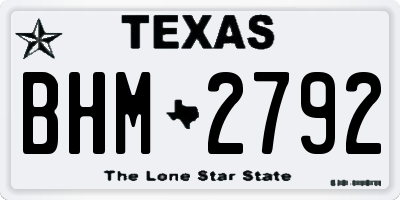 TX license plate BHM2792