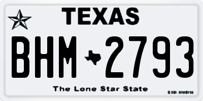 TX license plate BHM2793