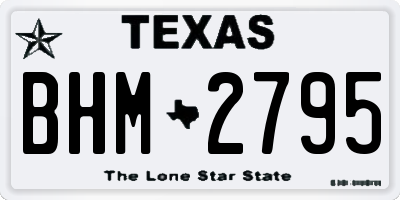 TX license plate BHM2795