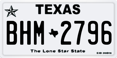 TX license plate BHM2796