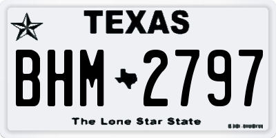 TX license plate BHM2797