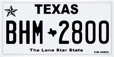 TX license plate BHM2800