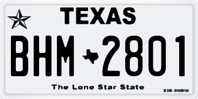 TX license plate BHM2801