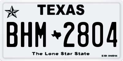 TX license plate BHM2804