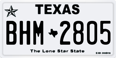 TX license plate BHM2805