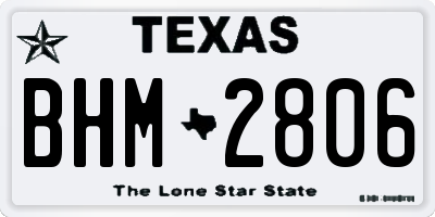 TX license plate BHM2806