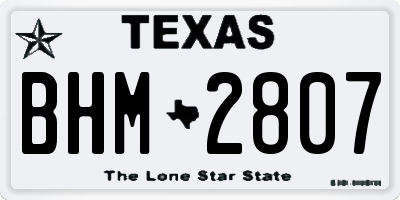 TX license plate BHM2807