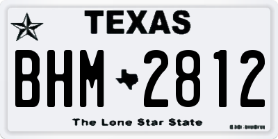TX license plate BHM2812