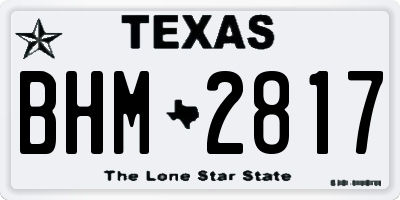 TX license plate BHM2817