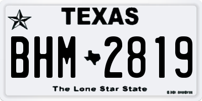 TX license plate BHM2819