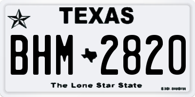 TX license plate BHM2820