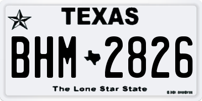 TX license plate BHM2826