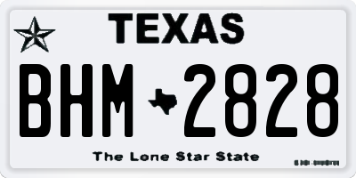 TX license plate BHM2828