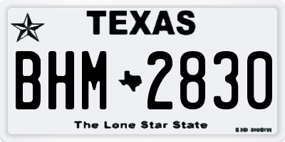 TX license plate BHM2830