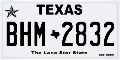 TX license plate BHM2832