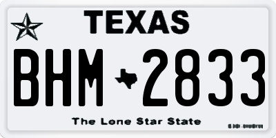 TX license plate BHM2833