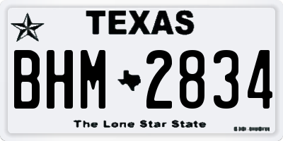 TX license plate BHM2834