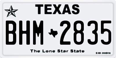 TX license plate BHM2835