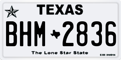 TX license plate BHM2836