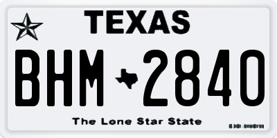 TX license plate BHM2840