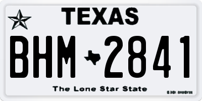 TX license plate BHM2841