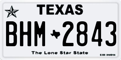 TX license plate BHM2843