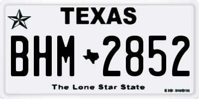TX license plate BHM2852