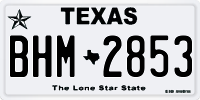 TX license plate BHM2853