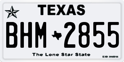 TX license plate BHM2855