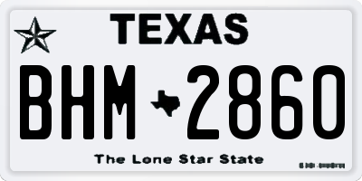TX license plate BHM2860