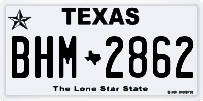 TX license plate BHM2862