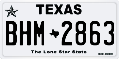 TX license plate BHM2863
