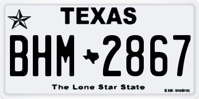 TX license plate BHM2867