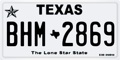 TX license plate BHM2869