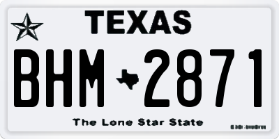 TX license plate BHM2871