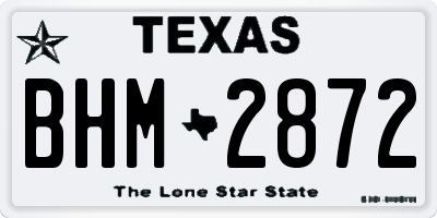TX license plate BHM2872