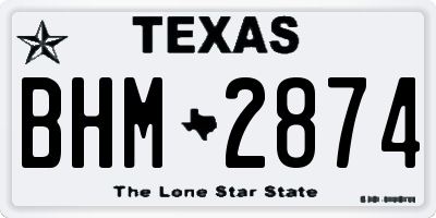 TX license plate BHM2874