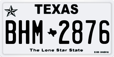 TX license plate BHM2876