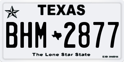 TX license plate BHM2877