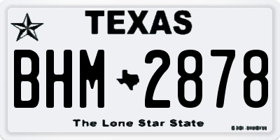 TX license plate BHM2878