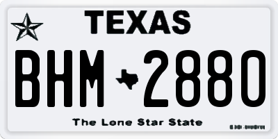 TX license plate BHM2880