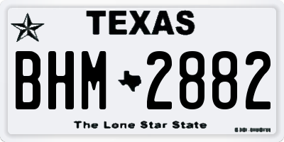 TX license plate BHM2882