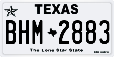 TX license plate BHM2883