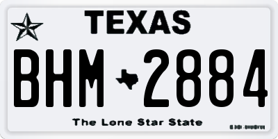 TX license plate BHM2884