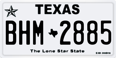 TX license plate BHM2885
